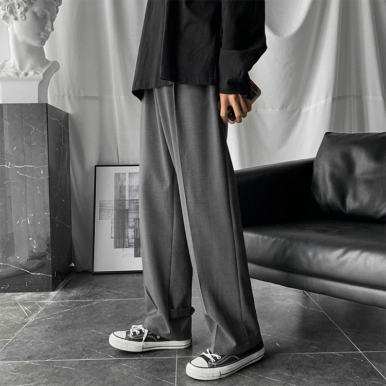 Solid Color Slack Pant Base Summer Thin Jogger Pants Men's Hot Sale Clothing Wide Leg Straight Casual Pants Males