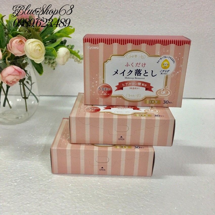 Set 30 tờ khăn ướt tẩy trang hương hoa hồng  nhập khẩu từ Nhật giá tốt