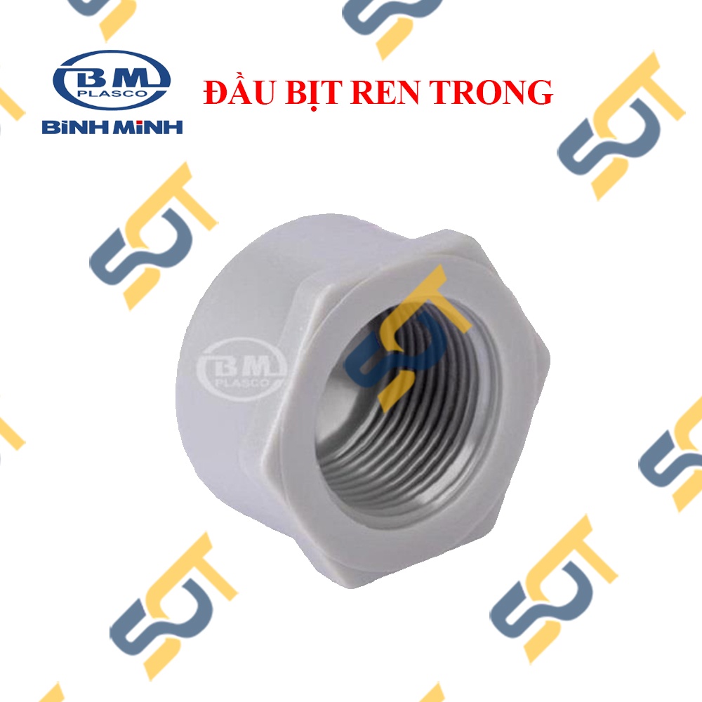 [BÌNH MINH] Bít nhựa ren trong ống nước, đầu bịt nhựa PVC BÌNH MINH ống phi 21 27 34