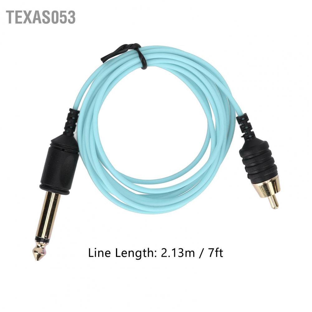 Texas053 7ft RCA Dây kẹp hình xăm Máy siêu mịn Linh hoạt cho Màu xanh lam