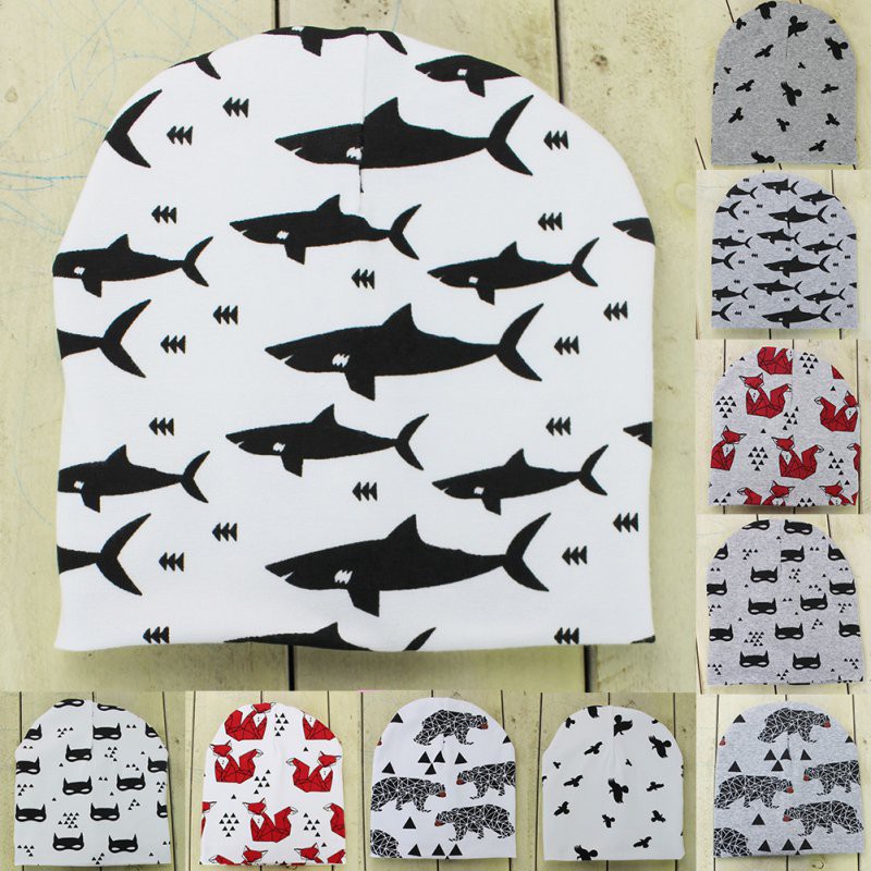 Nón cotton phối nhiều kiểu họa tiết đáng yêu cho bé từ 0-3 tuổi