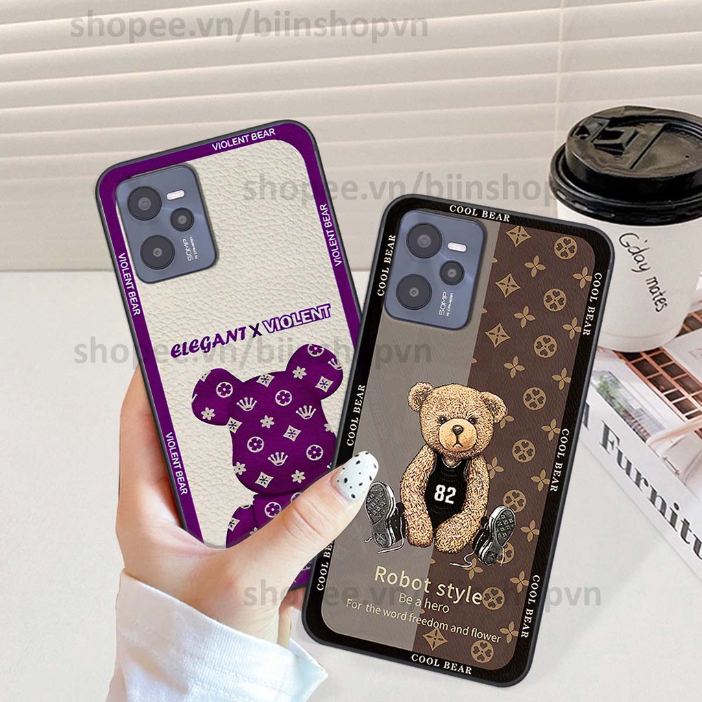 Ốp Realme C35 hình gấu bear brick đẹp độc lạ, thời trang, cá tính