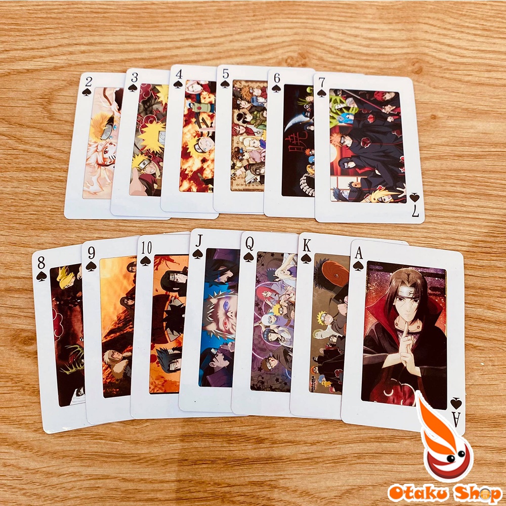 Bài tây Anime Naruto dùng chơi bài Poker, tú lơ khơ boardgame chuyên dành cho Otaku