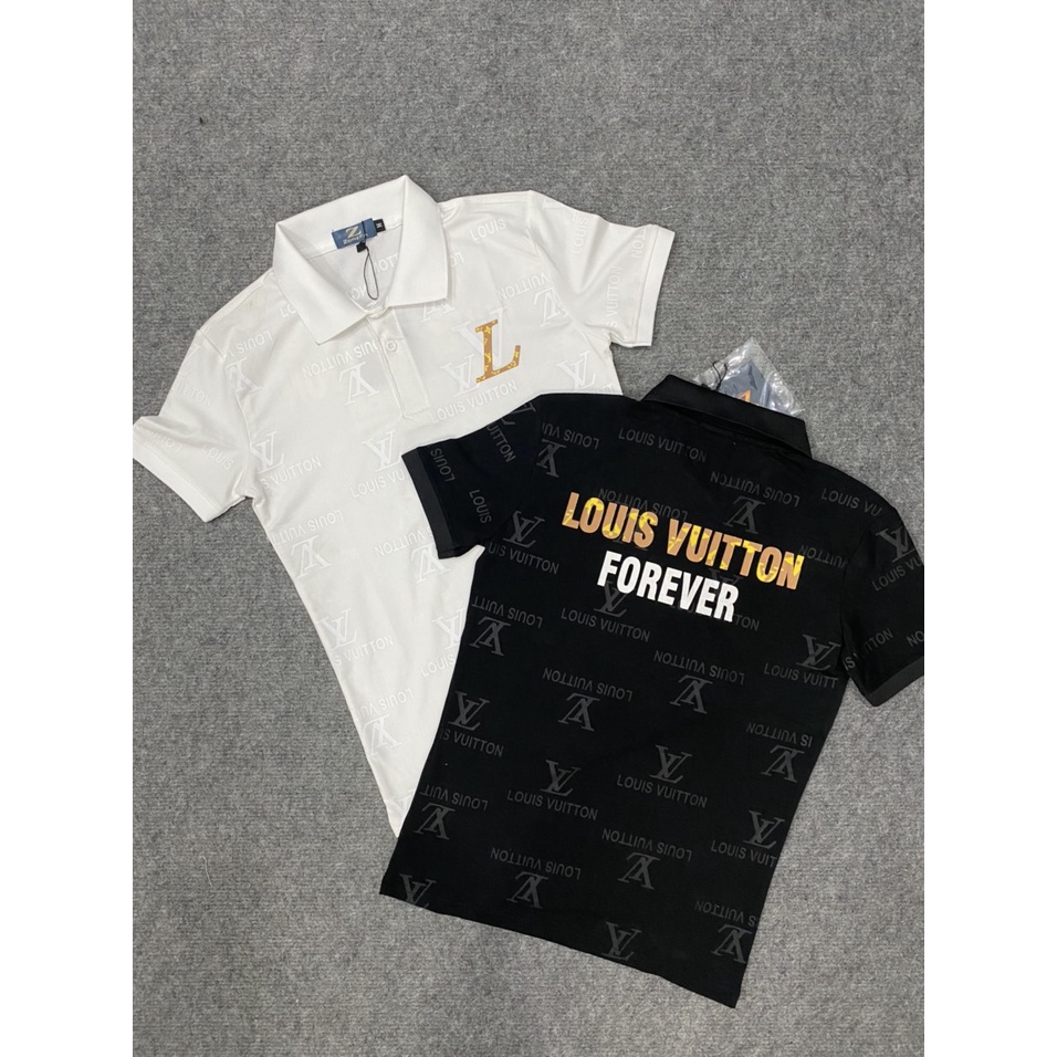Áo thun nam LV có cổ tay ngắn, áo polo nam cao cấp vải cotton co dãn tốt