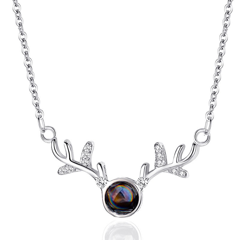 Elk Pendant I Love You Collarbone Necklace