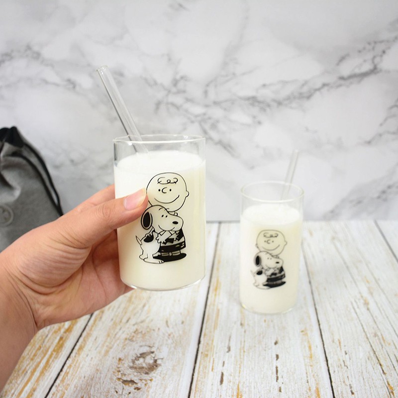 Ly Thủy Tinh Uống Nước Kèm Ống Hút Họa Tiết Hoạt Hình Dễ Thương | BigBuy360 - bigbuy360.vn