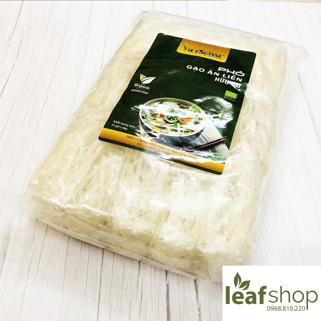 Phở gạo ăn liền hữu cơ Vietsuisse 60g (15 gói/túi)