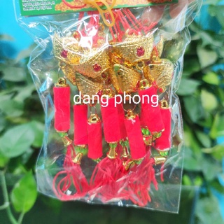 10 dây pháo 10ly nhung,bông mai hoặc quạt hoa trang trí tết