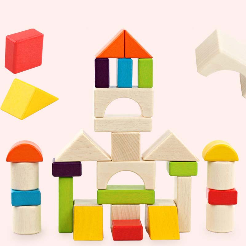 [SIÊU RẺ] Đồ chơi xếp hình khối bằng gỗ 30 chi tiết nhiều màu sắc cho bé 2 3 4 tuổi thỏa sức sáng tạo