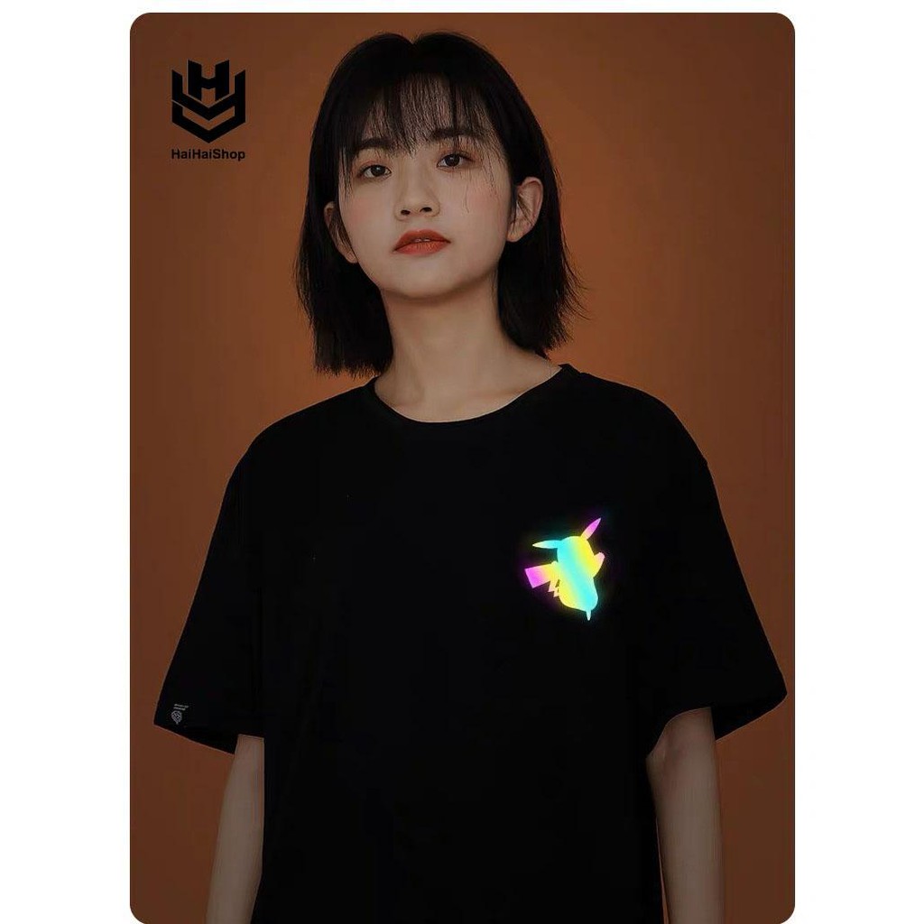 Áo Thun Phản Quang Pikachu Hàn Quốc Cotton 75% Form Rộng Unisex Nam Nữ Rẻ Đẹp HaiHaiShop, Ken T-Shirt.