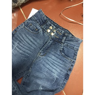 Quần jean nữ cạp cao 4 nút gen bụng