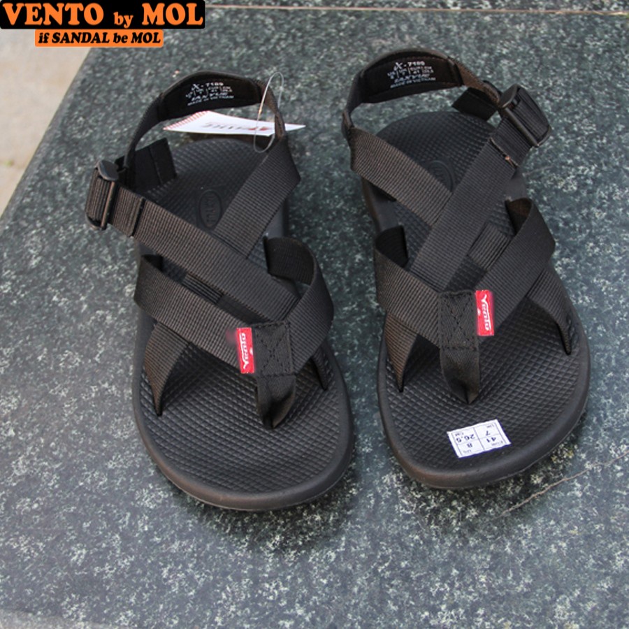 Giày sandal Vento nam xỏ ngón quai chéo vải dù có quai hậu cố định mang đi học đi biển du lịch NV7189G