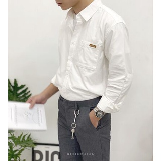 Áo sơ mi nam trơn túi ngực mác da 6651 rhodi
