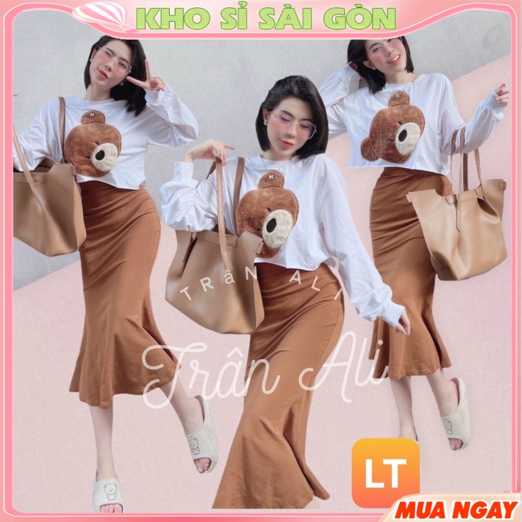 Set chân váy zip đuôi cá kèm áo croptop siêu xinh, chất liệu vải cao cấp - 𝑲𝒉𝒐 𝒔𝒊̉ 𝑺𝒂̀𝒊 𝑮𝒐̀𝒏