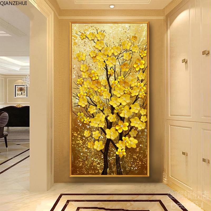 Bộ Tranh Đính Đá Tự Làm Toàn Diện Hình Phong Cảnh Cây May Mắn