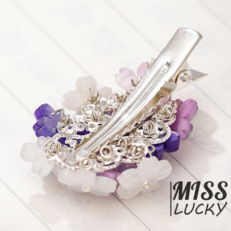 Kẹp Tóc Hình Hoa Đính Đá Tím Phong Cách Trung Hoa Cổ Điển Cho Nữ