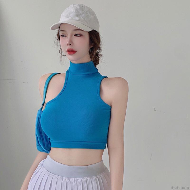 Áo không tay cổ cao thiết kế trễ vai quyến rũ thời trang