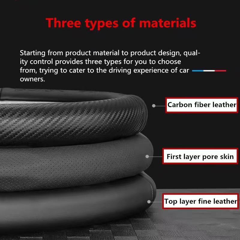 Vỏ Bọc Vô Lăng Xe Hơi Bằng Sợi Carbon Chống Trượt Cho Peugeot 108 208 308 408 508 301 206 207 307 407 2008 3008 4008 5008