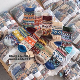 SET 5 ĐÔI TẤT THỔ CẨM TẤT NAM TẤT NỮ CAO CỔ