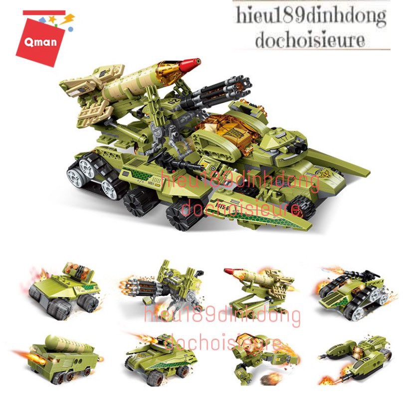 Lắp ráp xếp hình qman 1415 : Xe tank
