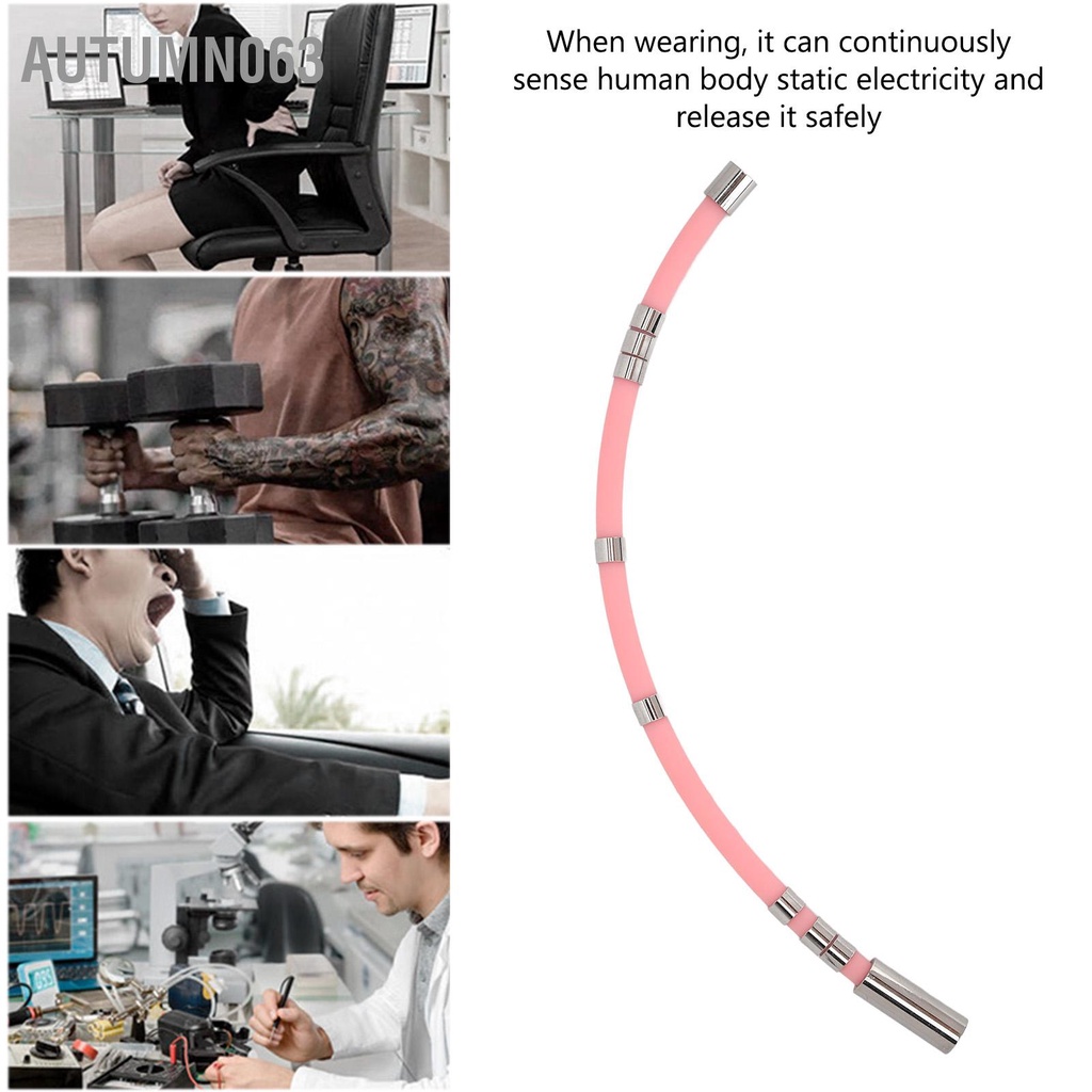Autumn063 Dây đeo cổ tay chống tĩnh điện 8 vòng màu hồng không thấm nước có thể giặt được Thoải mái silicon cho mùa đông chạy bộ