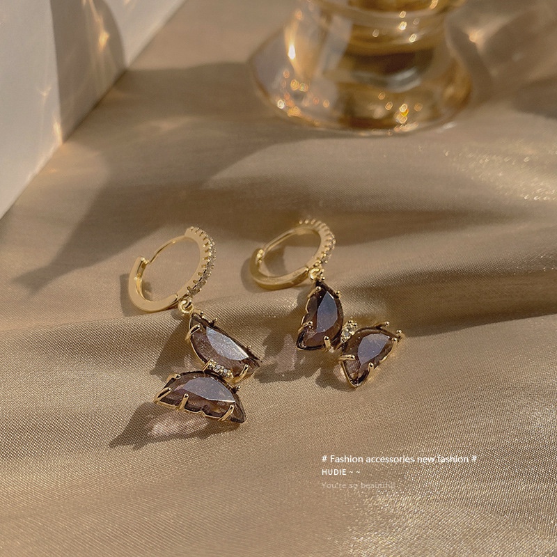 Dây chuyền / khuyên tai / nhẫn hình bướm sang trọng kiểu dáng thời trang cho nữ