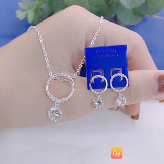 Bộ trang sức | set trang sức bạc đính đá cpj001 mới