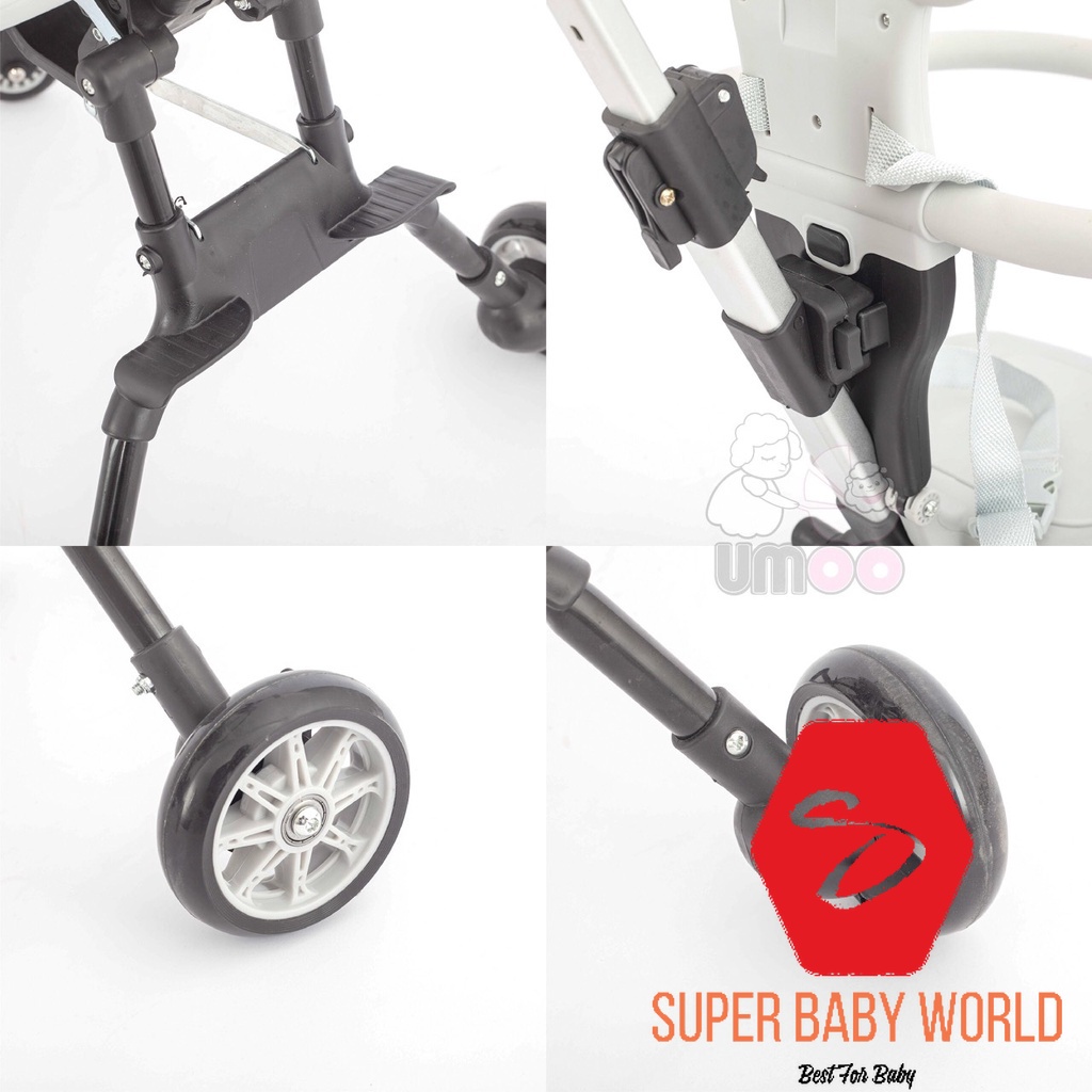Xe Đẩy Gấp Gọn Umoo UM-02134, Thiết kế Nhỏ Gọn, Màu Sắc Tươi Sáng, Chất Liệu Êm Ái