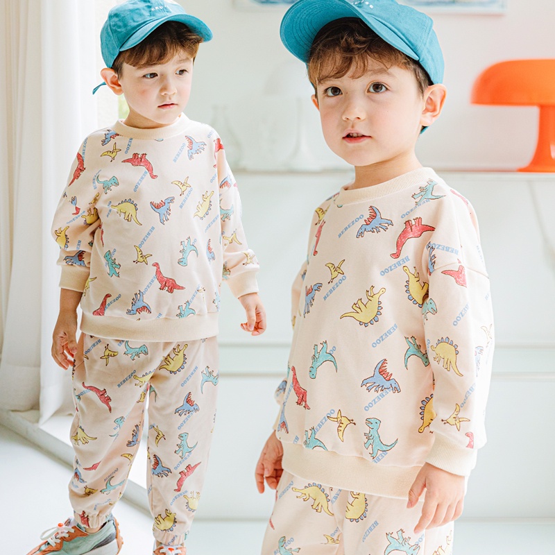 Bộ nỉ da cá Bebezoo hình khủng long cho bé trai BEB3SE205