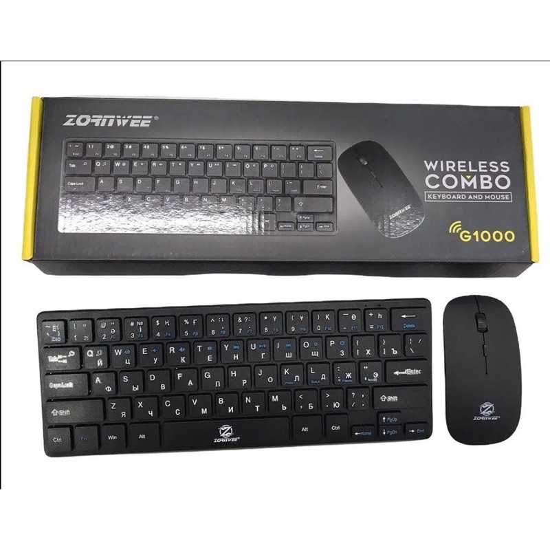Combo bộ phím chuột mini không dây ZORNWEE G1000 lướt êm, gọn, nhẹ. Tặng kèm pin, tặng kèm bàn di đa sắc màu.