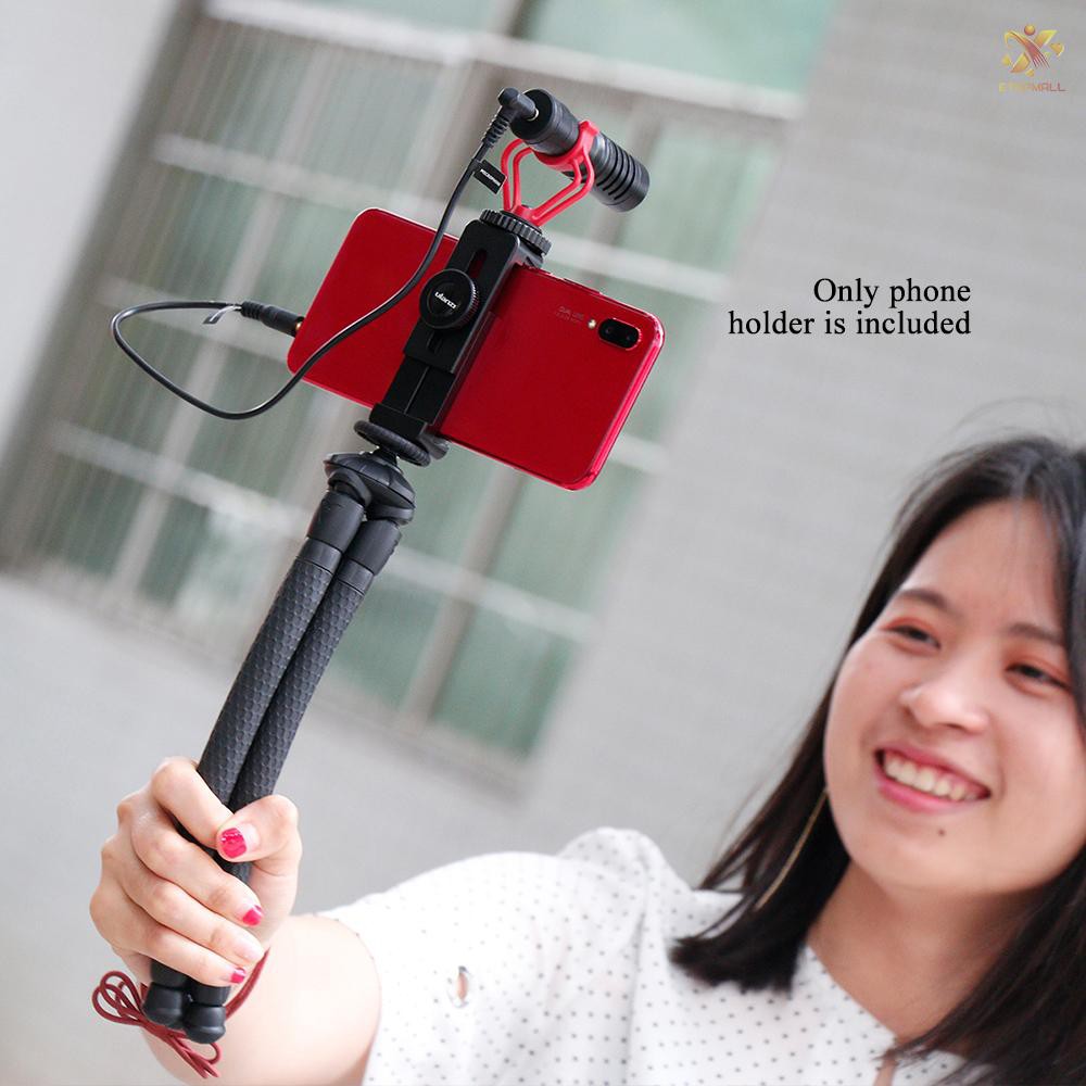 E&amp;T Ulanzi ST-02L Compact Aluminum Alloy Phone Holder with 1/4 Inch Tripod Mount Cold Shoe for 5.5-9