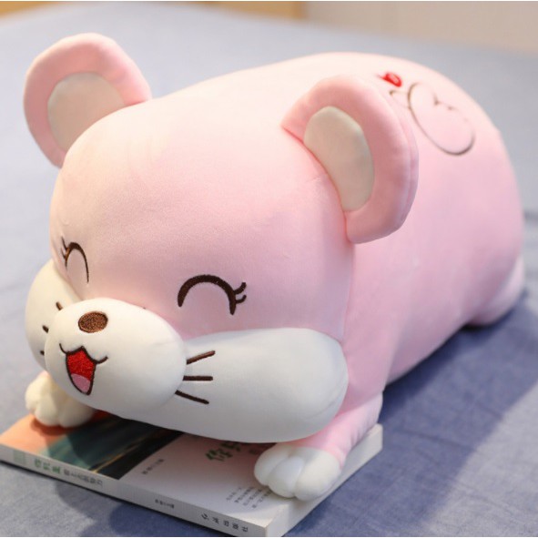 (Tặng 1 móc dán 3D) Gấu bông gối ôm Heo xinh, Chuột xinh 50cm, Doremon siêu đáng yêu có khóa kéo đựng đồ cho bé yêu