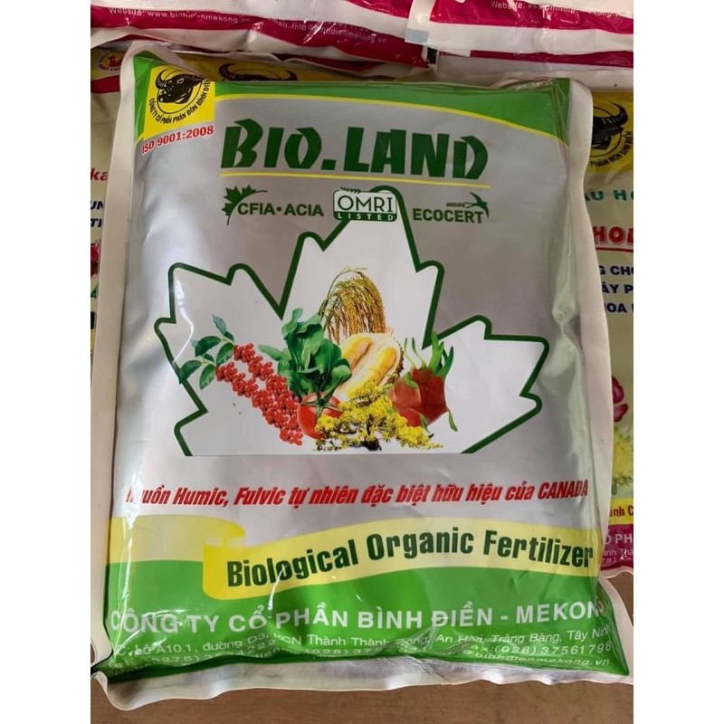 Phân bón hữu cơ BiO Land với nguồn axit humic và fulvic hữu hiệu cao(68%)- xuất xứ Canada, gói 1kg, l/h 0967 863 963