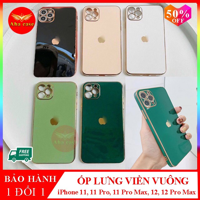 Ốp lưng iPhone - Ốp viền vuông giả ip 12 dành cho 11, 11 Pro, 11 Pro Max, 12, 12 Pro Max thiết kế sang trọng, trẻ trung