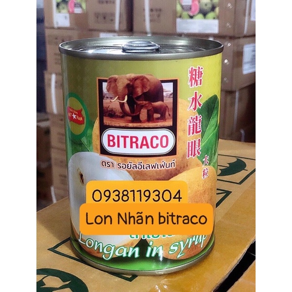 Nhãn trắng giòn đóng hộp Bitraco 565gr