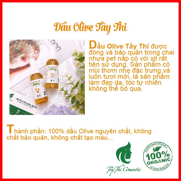 Dầu Olive Tây Thi Nguyên Chất 100% Chai 30ml