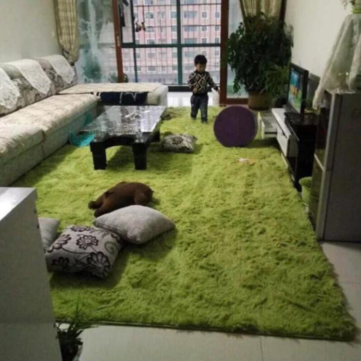 Thảm Lông Xù Trải Sàn Không Thấm Nước Kích Thước 1m6 * 2M Happy Bedding