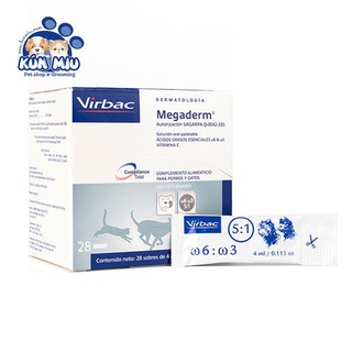 10 gói Gel dinh dưỡng giúp mượt lông cho chó mèo Virbac Megaderm 4ml