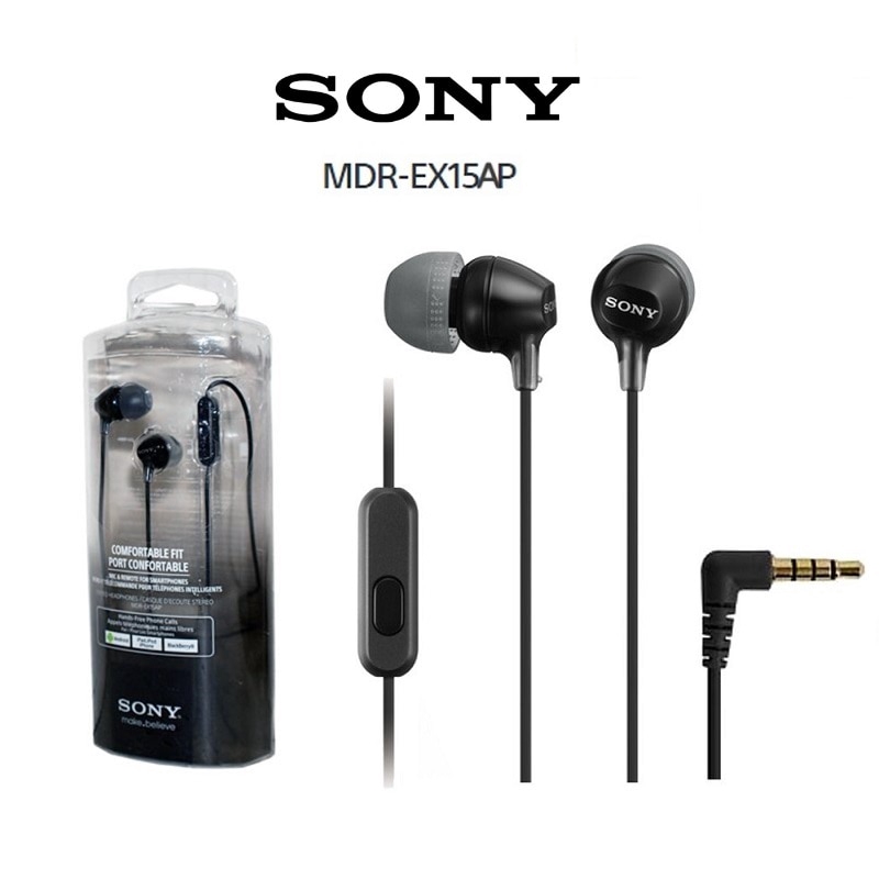 Tai nghe nhét tai siêu âm trầm SONY MDR-EX15AP jack 3.5mm cao cấp kèm phụ kiện