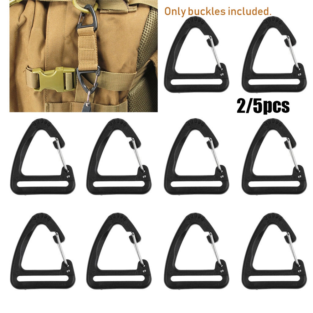 Set 2/5 Móc Khóa Tam Giác Bằng Nhựa Màu Đen Chuyên Dụng Cho Ba Lô Leo Núi