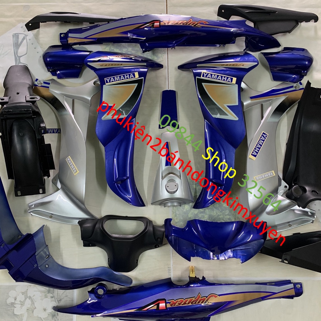Bộ dàn áo xe Jupiter V màu Xanh Dương   PHANH ĐĨA,nhựa trắng nguyên sinh loại 1