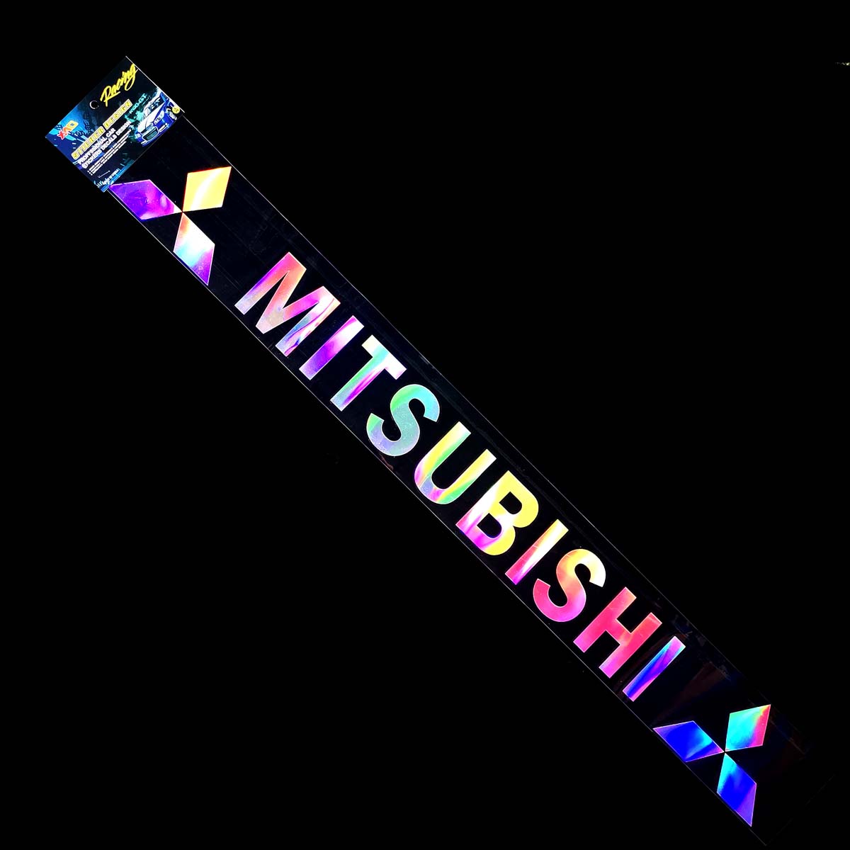 Miếng dán hình chữ Mitsubishi phản quang trang trí cho kính chắn gió xe hơi 