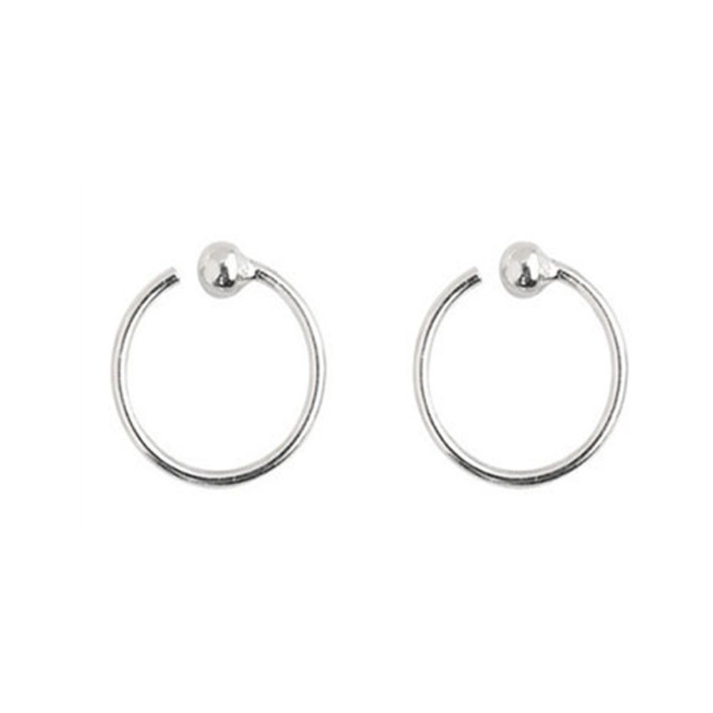 Đôi khuyên tai hình chữ C đính hạt tròn phong cách Hàn Quốc thời trang cho nữ