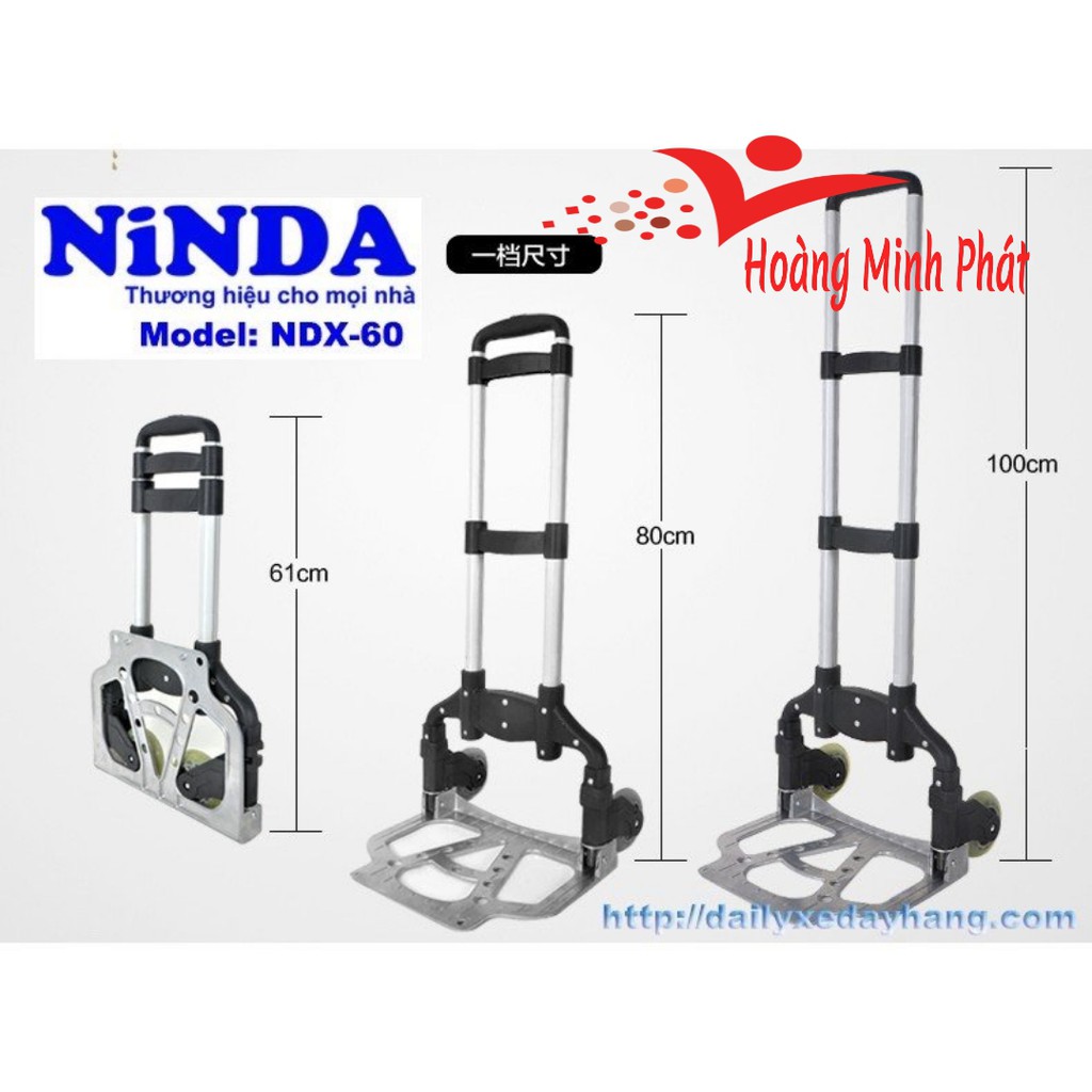 [ RẺ VÔ ĐỊCH ] Xe đẩy hàng 2 bánh gấp gọn Ninda NDX60, BH 24 tháng