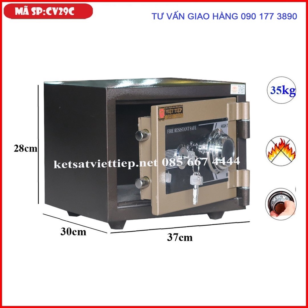 Két sắt mini đúc đặc Việt Tiệp CV29C ( khóa cơ )