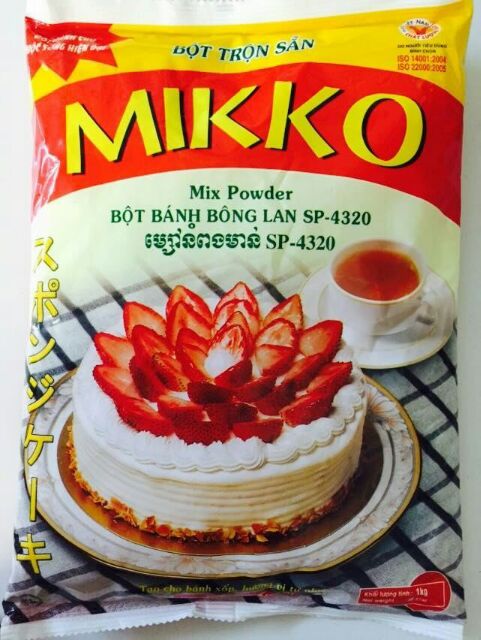 Bột bánh bông lan trộn sẵn mikko