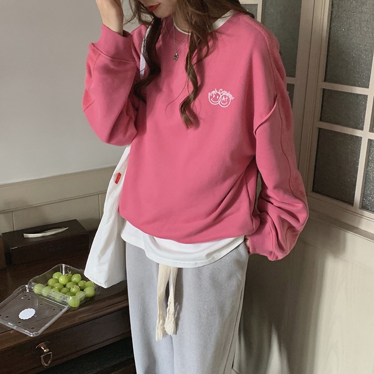 Áo nỉ Sweater nữ Cao cấp Chui đầu Thu Đông cổ tròn Form rộng Ulzzang Hàn Quốc | BigBuy360 - bigbuy360.vn