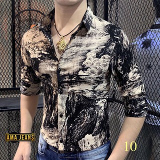 Áo Sơ Mi Nam Dài Tay Vải Lụa Thái 04