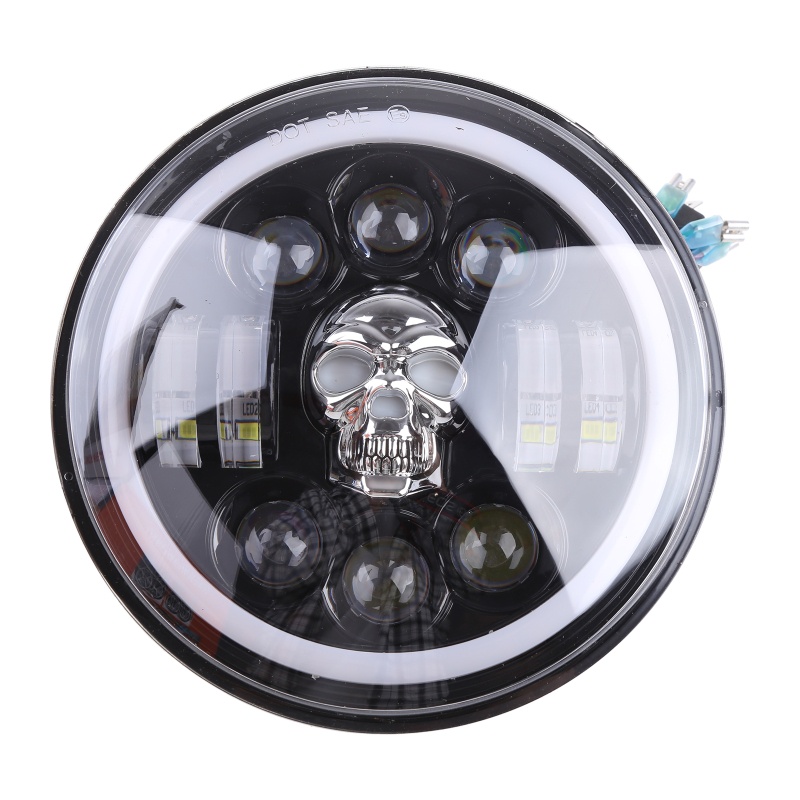 Đèn Pha LED 60W 7inch Hình Đầu Lâu Cho Wrangler