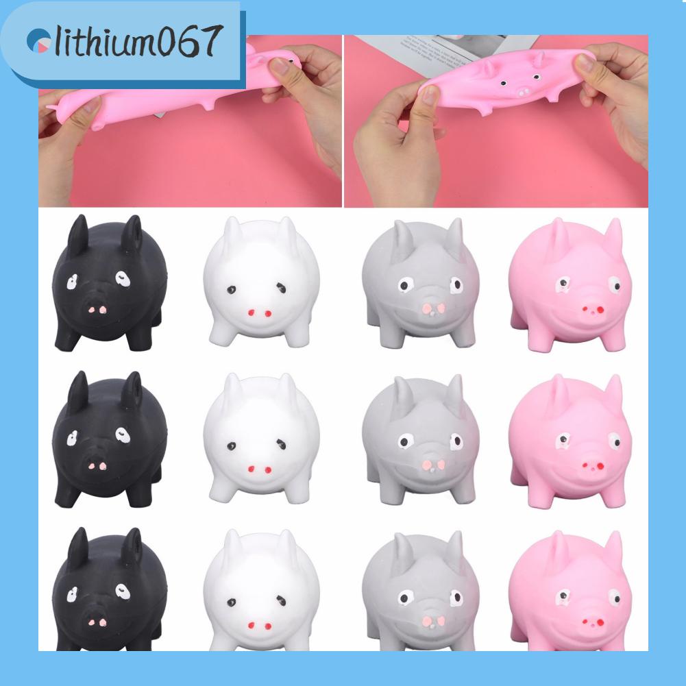 Lithium067 12 cái Heo dễ thương Bóp Đồ chơi Trẻ em Người lớn Mềm mại Đàn hồi Vui nhộn Phim hoạt hình Động vật Giảm Căng thẳng Món quà